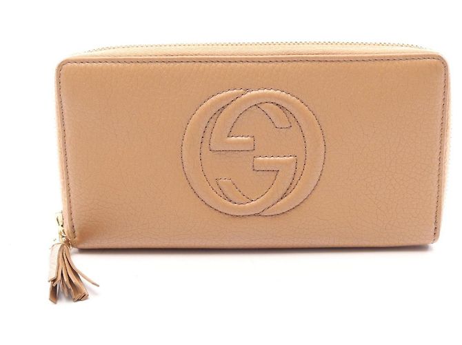 Portafoglio lungo rotondo Gucci Soho Interlocking G Marrone