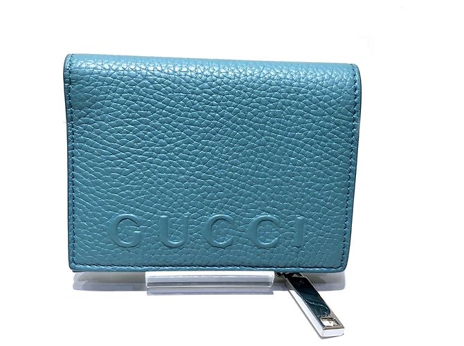 Gucci Embossed Logo Bi-Fold Wallet Green Yellow