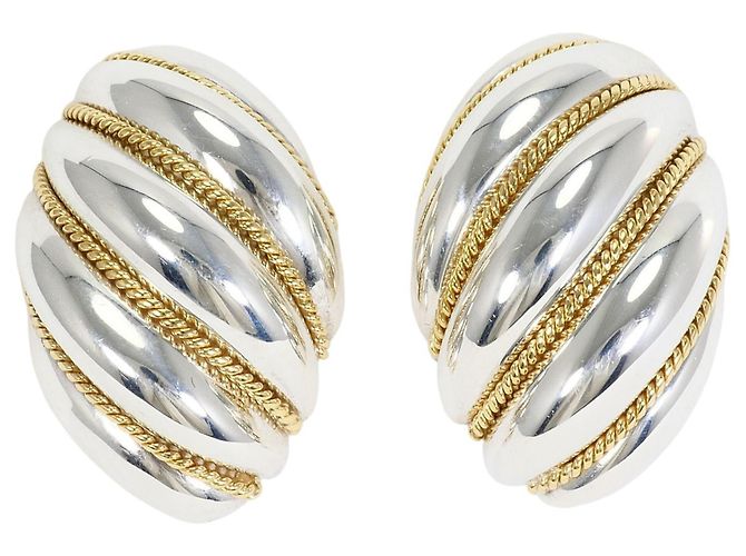 Autre Marque Orecchini a clip Tiffany & Co. Twist in oro giallo 18K e argento