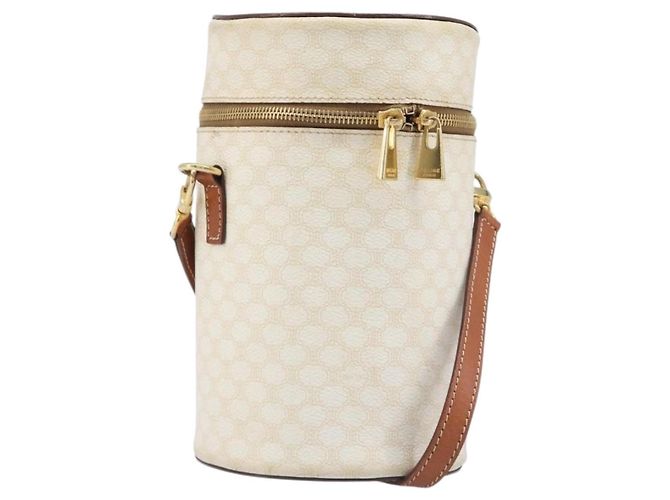 Céline Celine Vintage Macadam Canvas Small Beige