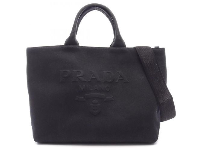 Borsa Tote 2-Way Prada Canapa Drill Nero
