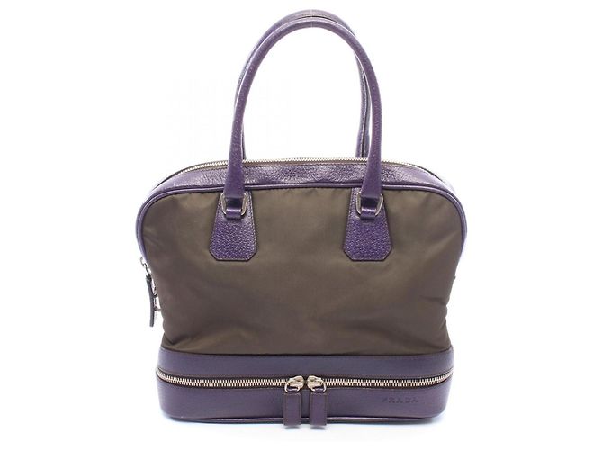 Bolsa Prada Khaki e Purple Roxo Caqui