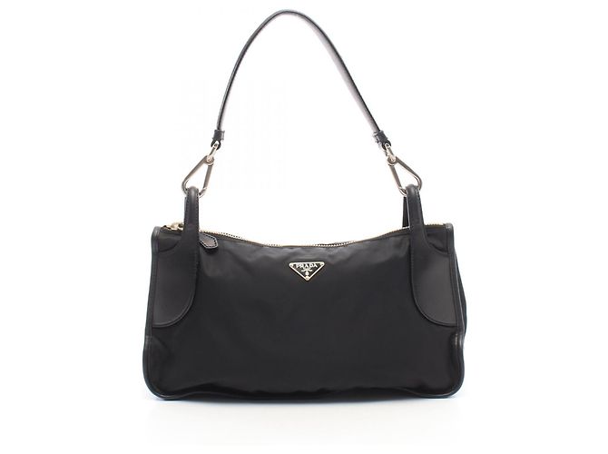 Sac à épaule Prada Triangle Plate Noir
