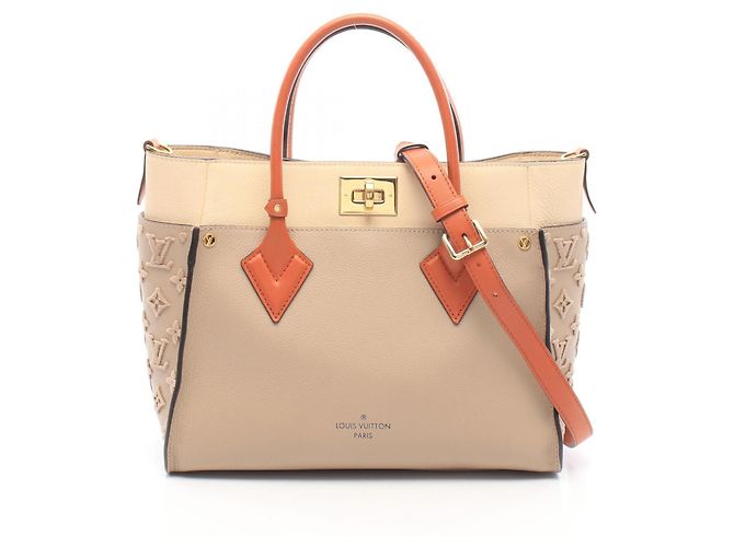 Sac à main 2-Way Louis Vuitton On My Side Beige Bordeaux