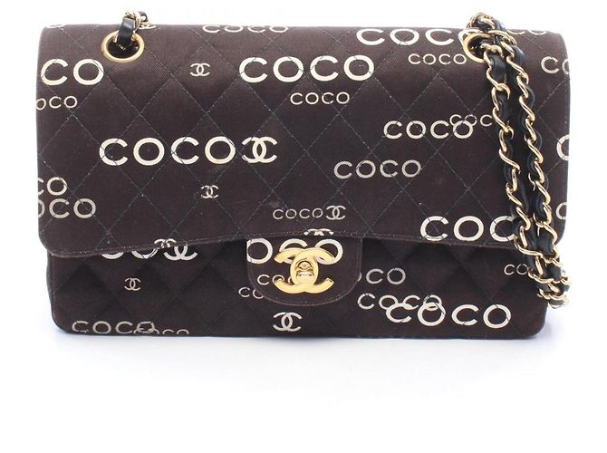 Borsa a tracolla Chanel Matelassé Double Flap Nero Bianco
