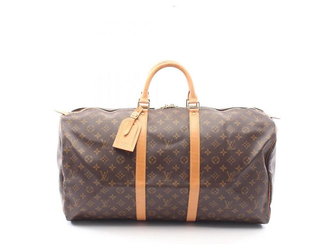Sac Boston Louis Vuitton Keepall 55 Monogram Marron