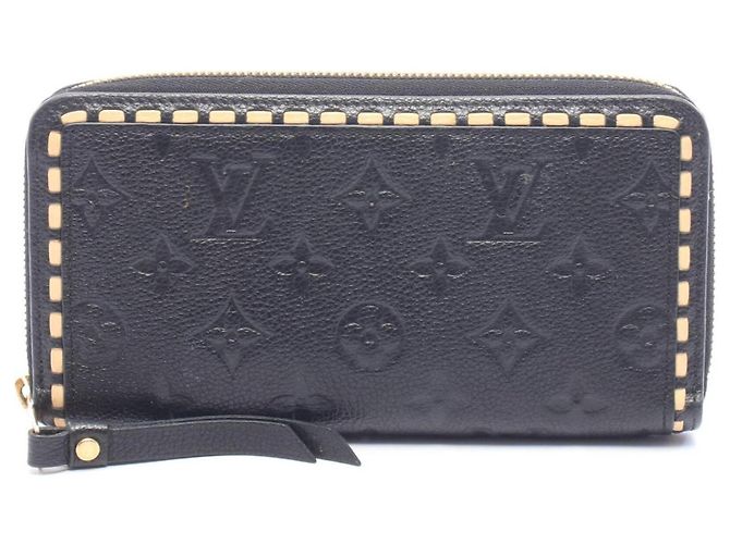 Louis Vuitton Monogram Empreinte Long Wallet Black Cream