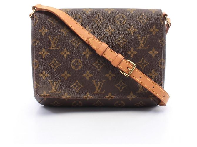 Borsa Louis Vuitton Musette Tango Marrone Monogramma