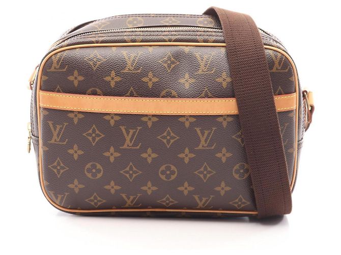 Bolso de hombro Louis Vuitton Reporter PM Castaño Monograma