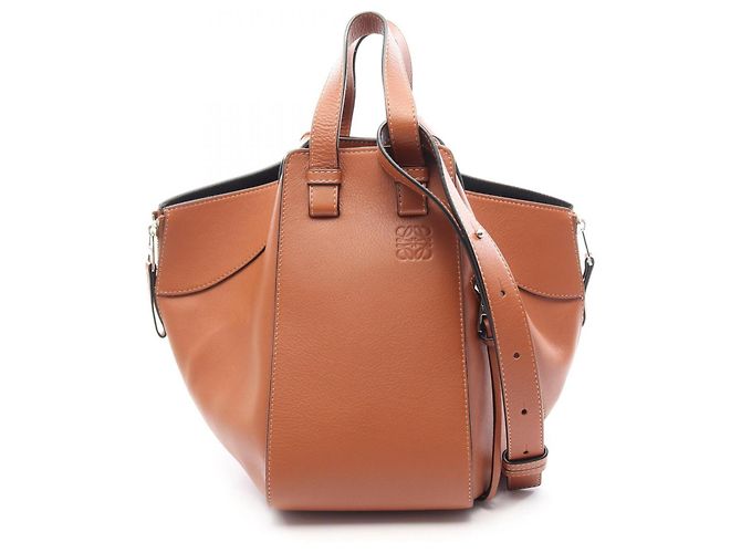 Bolsa de mão em couro 2-Way Loewe Hammock Small Marrom