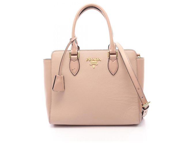 Sac à main 2-Way en cuir rose Prada