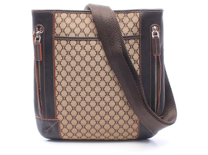 Céline Bolsa de Ombro Celine Macadam Brown Marrom