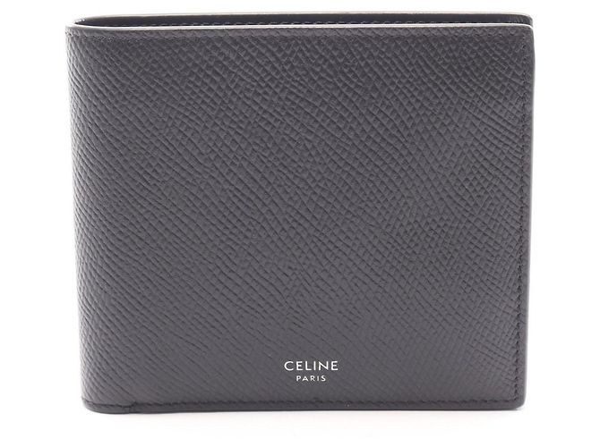 Céline Celine Men's Bi-Fold Leather Wallet Black
