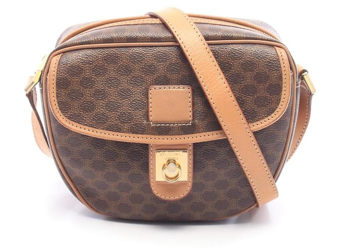 Céline Borsa a tracolla Celine Gancini Macadam Brown Marrone