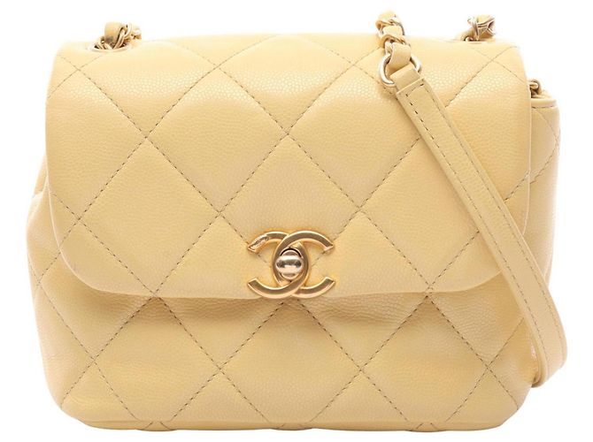 Sac à épaule mini Chanel Matelassé Jaune