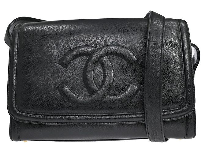Chanel Vintage Timeless CC Messenger Caviar Medium Nero