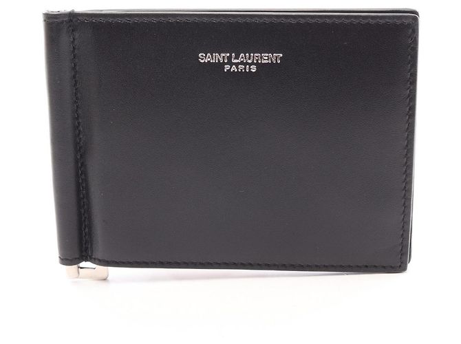Autre Marque Saint Laurent Paris Classic Bill Clip Wallet Black