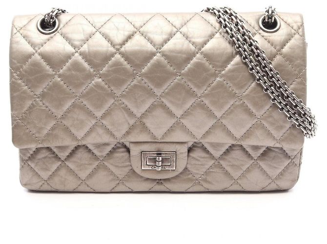 Bolsa Chanel 2.55 Matelassé Double Flap Bege