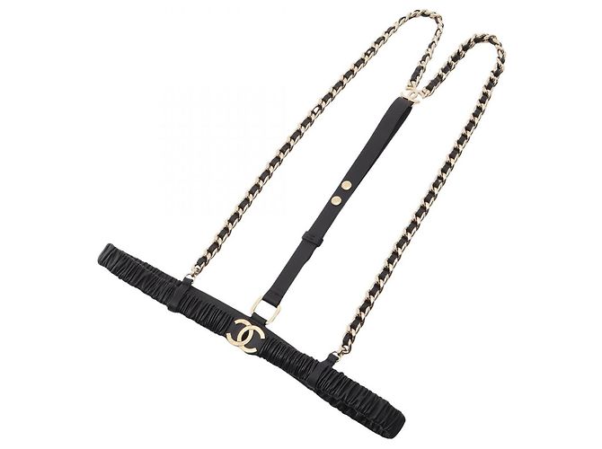 Bretelle Chanel A22C Coco Mark Chain Nero