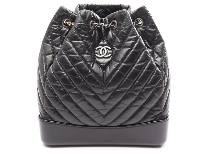 Chanel Gabrielle Combination Hardware Backpack/Handbag Black