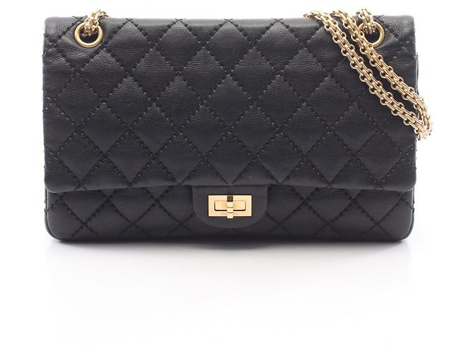 Borsa a tracolla Chanel 2.55 Matelassé Double Flap Nero