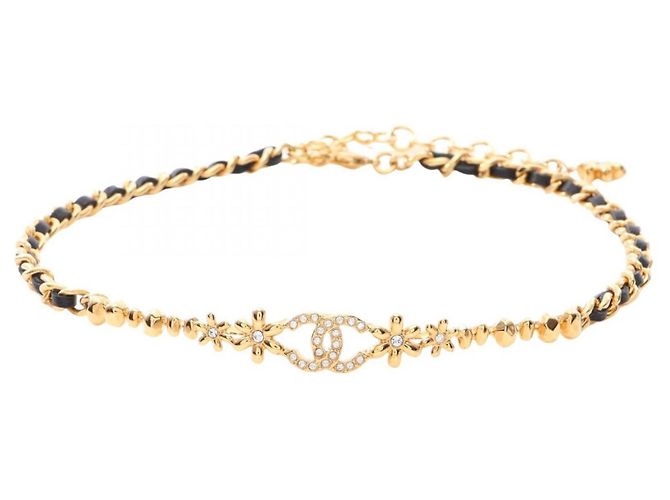 Gargantilla Chanel Coco Mark Chain Negro Dorado