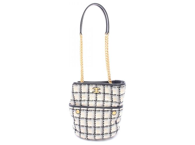 Saco Bucket Chanel Coco Mark Marrom Preto Multicor