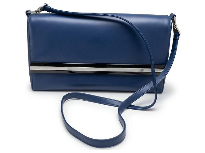 Gianni Versace Borsa a Tracolla in Pelle Blu