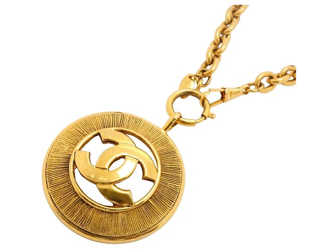 Collier Chanel Coco Mark Circle Doré