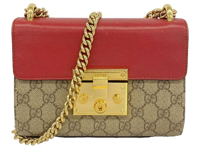 Borsa a tracolla Gucci GG Supreme Marrone Rosso