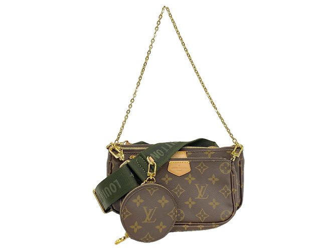 Louis Vuitton Monogram Multipochette Accessoires Schultertasche Braun Khaki
