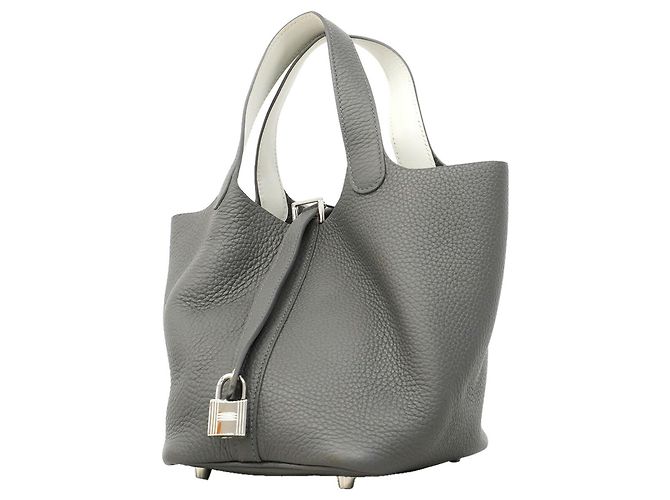 Hermès Bolsa Hermes Picotin Lock PM Eclat Cinza