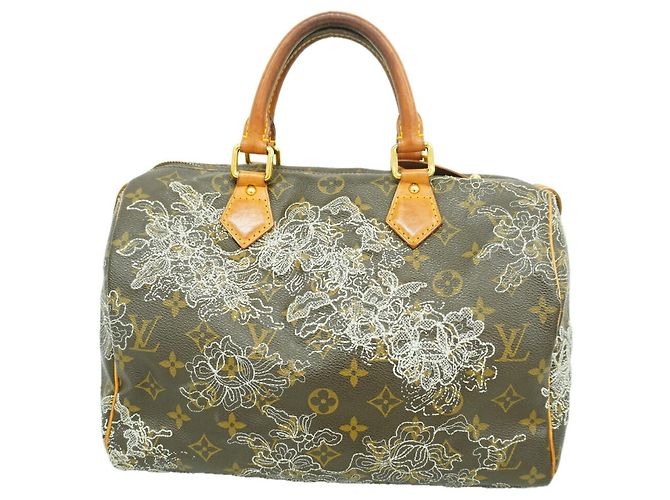 Borsa Louis Vuitton Monogram Dentelle Speedy 30 Argento