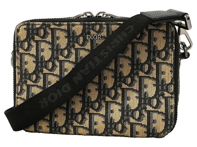 Borsa a tracolla Christian Dior in tela nera Nero