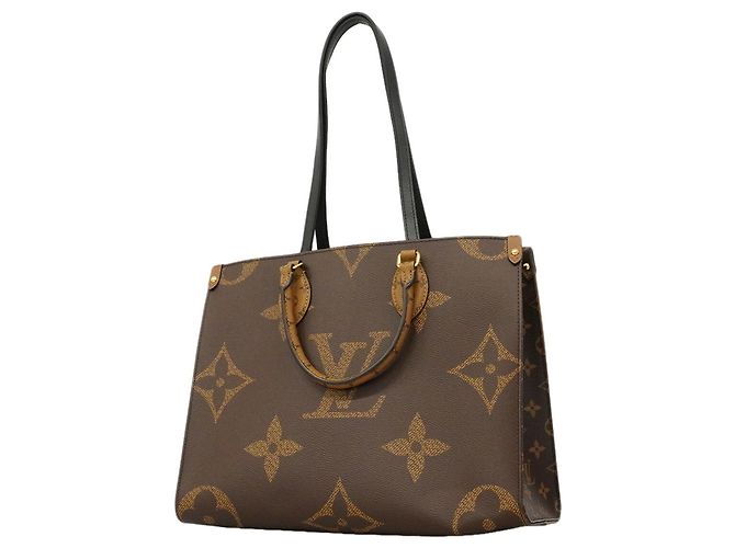 Sac Tote Louis Vuitton Monogram Giant Reverse OnTheGo MM Marron