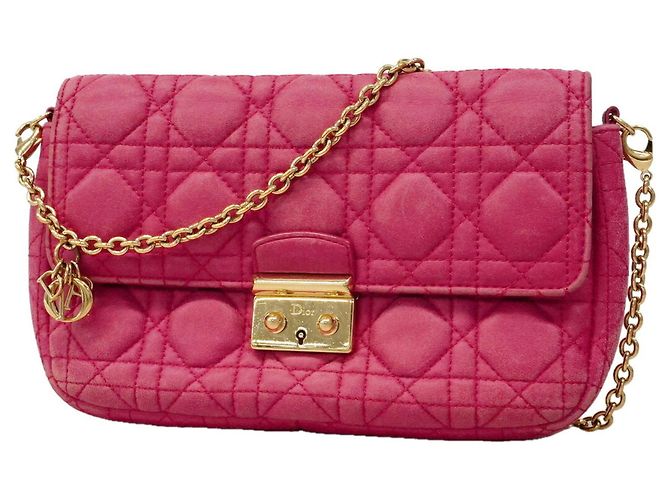 Borsa a tracolla Christian Dior Cannage Rosa