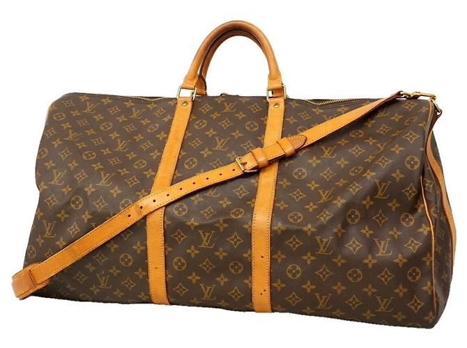 Louis Vuitton Monogram Keepall Bandoulière 60 Boston Bag Marrone