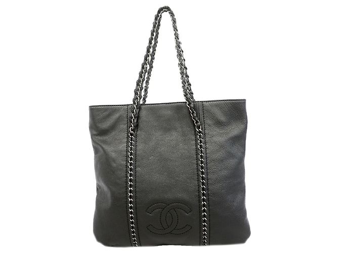 Borsa Tote Chanel in pelle nera Nero