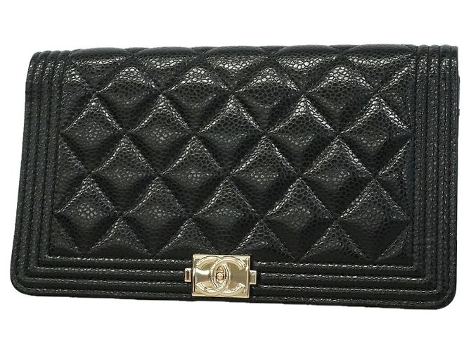 Portafoglio lungo Chanel Boy Nero