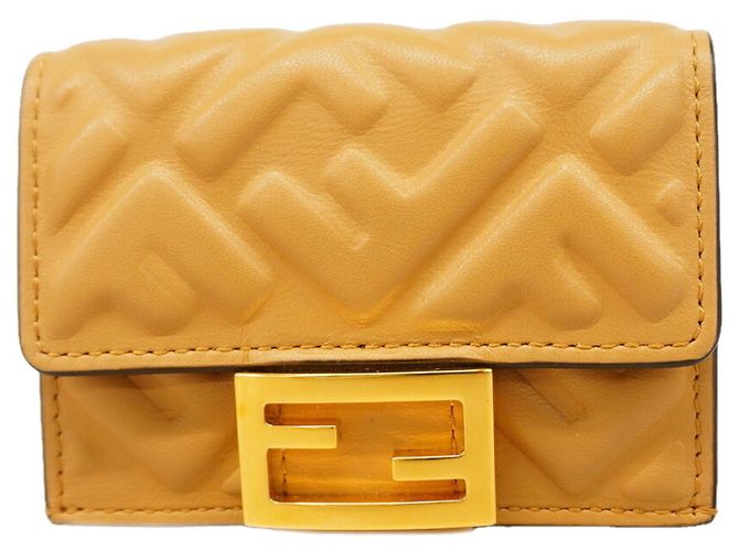 Fendi Brown Leather Tri-fold Wallet