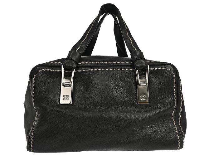 Chanel Vintage Bowler Lambskin Medium Noir