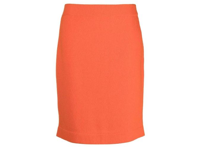 Falda Chanel de cachemira naranja