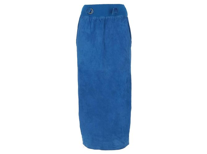 Autre Marque Gonna lunga Complice in camoscio blu elettrico