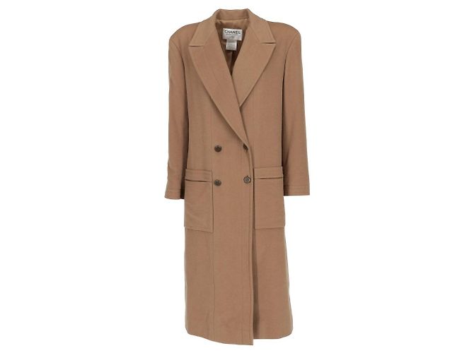 Abrigo Chanel de cachemira camel Castaño