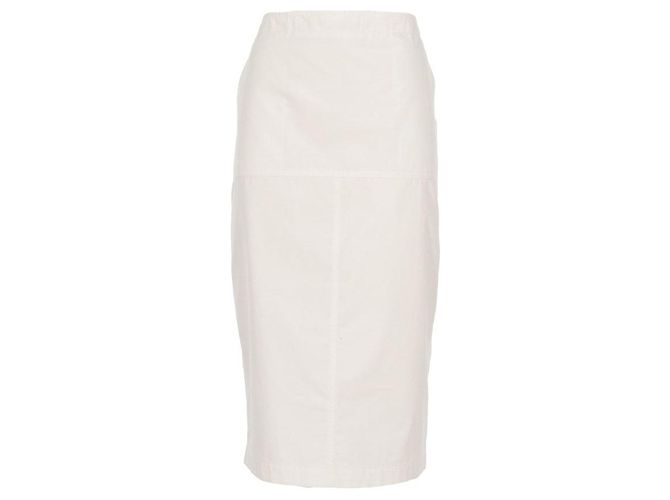 Saia midi de algodão branco N°21