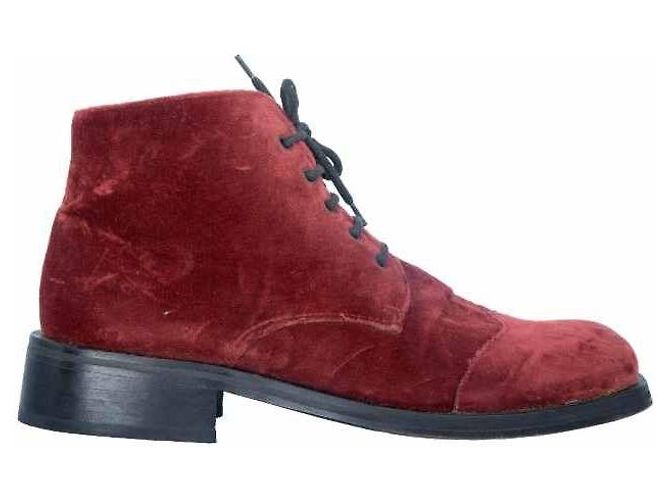 Romeo Gigli 90s Ankle Boots Red