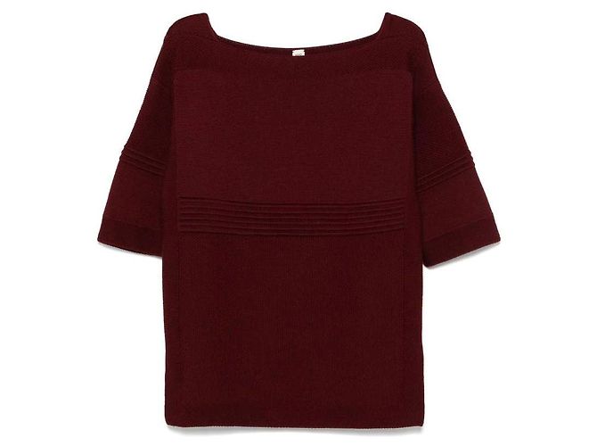 Hermès Wollmischung Strickpullover in Bordeaux