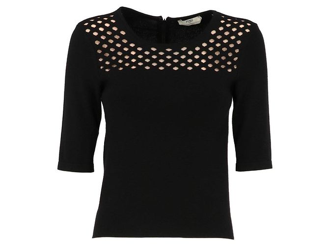 Fendi Schwarzes Top mit Cut-Out Details 90er