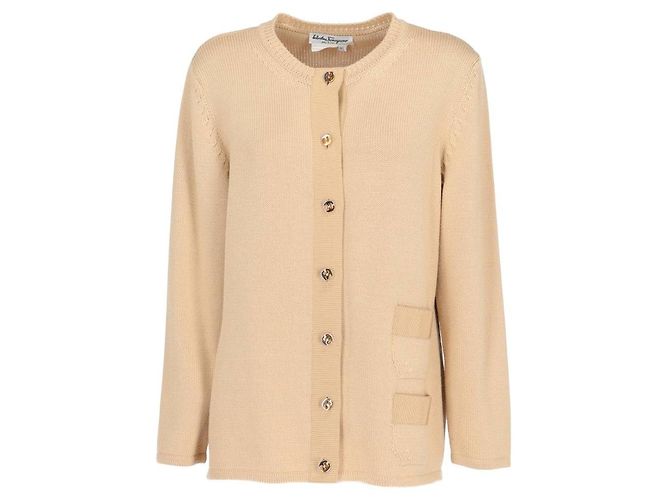 Salvatore Ferragamo Cardigan aus den 80ern Beige