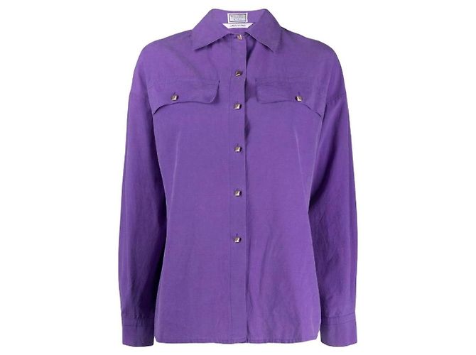 Camisa Versus by Gianni Versace de algodão roxa Roxo